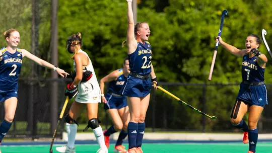 Evie Henderson Celebrating Her Game-Winner Against Bryant (Aug. 28, 2026 in Hamden, Conn.)