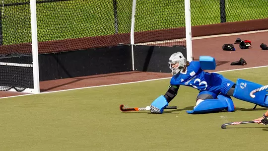 Meike Van Schoot Makes Penalty Corner Save Against Brown (Sept. 6, 2026 in Providence, RI)