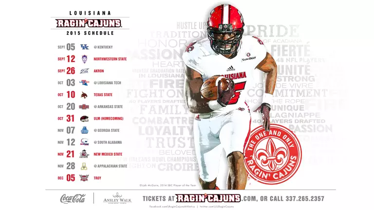 2015 Ragin' Cajuns Football Poster Available At UL Athletics