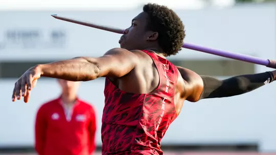 Jemar Ferguson Men's Javelin March 21, 2025 Track & Field Louisiana Classic Meet in Lafayette, LA at the Home Bank Track Facility. Photo by Mikey White/Ragin' Cajuns Athletics