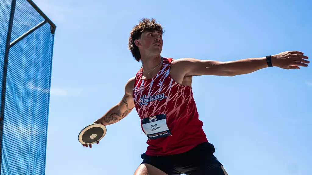Louisiana Ragin' Cajuns Track and Field competes on the second day of the 2026 Sun Belt Conference Outdoor Track and Field Championships in Mobile, Ala.
