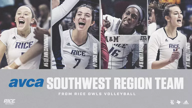 Record-Tying Four Owls Named to AVCA Southwest Team