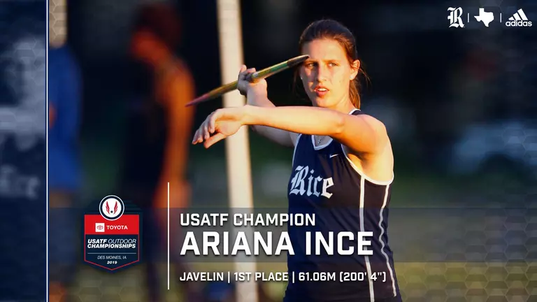 Ince Wins Gold at USATF Outdoor Championships