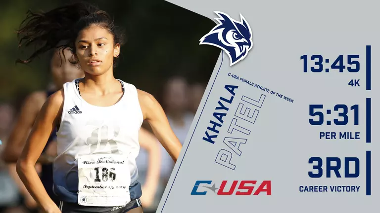 Patel Named C-USA Female Athlete of the Week