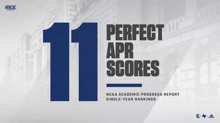 Rice Posts 11 Perfect APR Scores