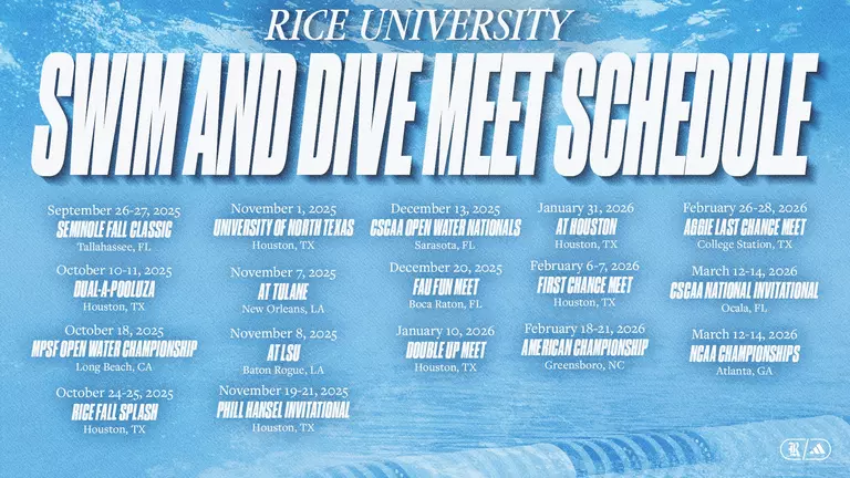Swim and Dive Announces 2025-26 Meet Schedule
