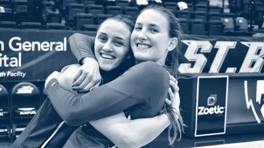 Web Threads: Maggie Doogan, Rachel Ullstrom, and Head Coach Aaron Roussell