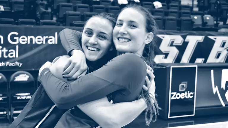 Web Threads: Maggie Doogan, Rachel Ullstrom, and Head Coach Aaron Roussell