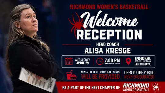 Graphic announcing a Welcome Reception for Alisa Kresge on April 29