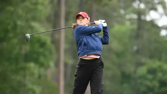 Hannah Lydic stares down her tee shot from the tee box