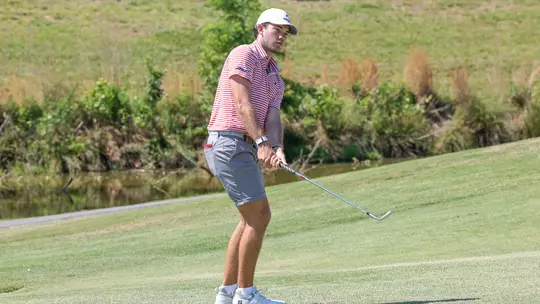 Lucas Rizo-Patron after hitting a chip from the side of the green