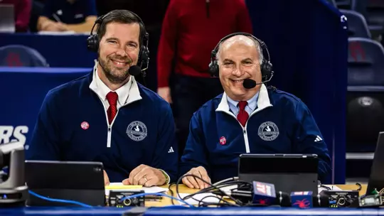 Scott Ungerer and Bob Black at the broadcast table