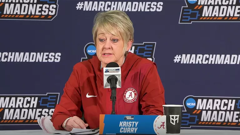 Kristy Curry at a press conference