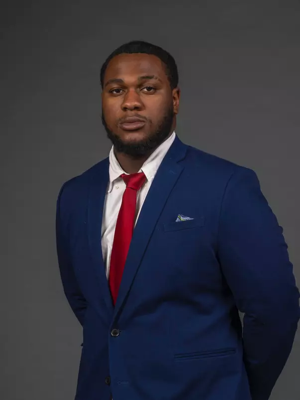 Jeremiah Derilhomme. The SHU Football team photos taken at the Bobby Valentine Recreation and Health Center, Sacred Heart University, Fairfield CT. Thursday, August 10, 2023. Photo by: Mark F. Conrad