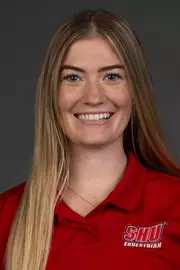 Kelly Ernst. The SHU Equestrian Team photos taken at the Loris Forum in the Martire Center for the Liberal Arts, Sacred Heart University, Fairfield, CT. Friday, September 8, 2023. Photo by: Mark F. Conrad