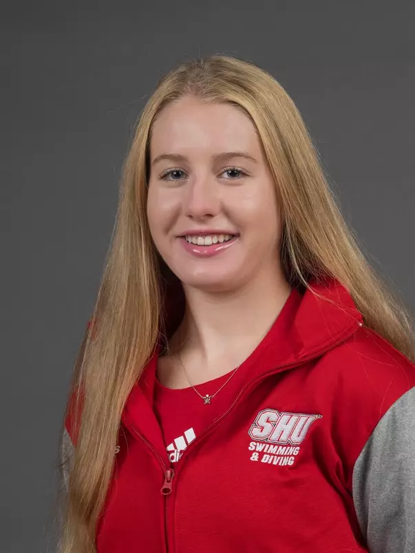 Emma Haas. The SHU Women's Swimming & Diving team photos taken at the Bobby Valentine Health & Recreation Center, Sacred Heart University, Fairfield, CT. Wednesday, August 30, 2023. Photo by: Mark F. Conrad