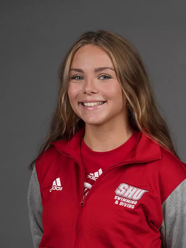 Jessica Estevez. The SHU Women's Swimming & Diving team photos taken at the Bobby Valentine Health & Recreation Center, Sacred Heart University, Fairfield, CT. Wednesday, August 30, 2023. Photo by: Mark F. Conrad