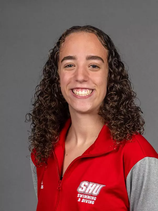 Julia Stellato. The SHU Women's Swimming & Diving team photos taken at the Bobby Valentine Health & Recreation Center, Sacred Heart University, Fairfield, CT. Wednesday, August 30, 2023. Photo by: Mark F. Conrad