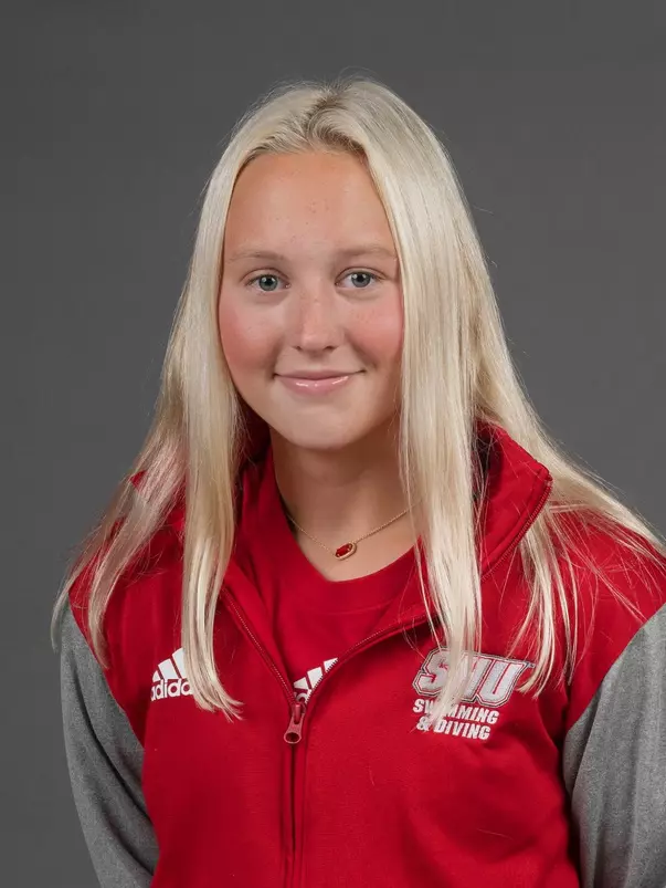 Maeve English. The SHU Women's Swimming & Diving team photos taken at the Bobby Valentine Health & Recreation Center, Sacred Heart University, Fairfield, CT. Wednesday, August 30, 2023. Photo by: Mark F. Conrad