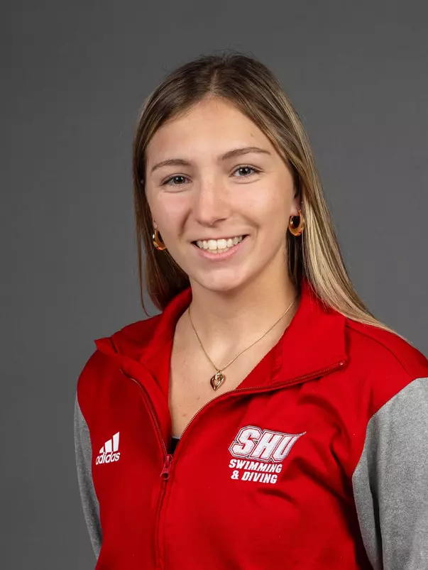 Sophia Velleco. The SHU Women's Swimming & Diving team photos taken at the Bobby Valentine Health & Recreation Center, Sacred Heart University, Fairfield, CT. Wednesday, August 30, 2023. Photo by: Mark F. Conrad