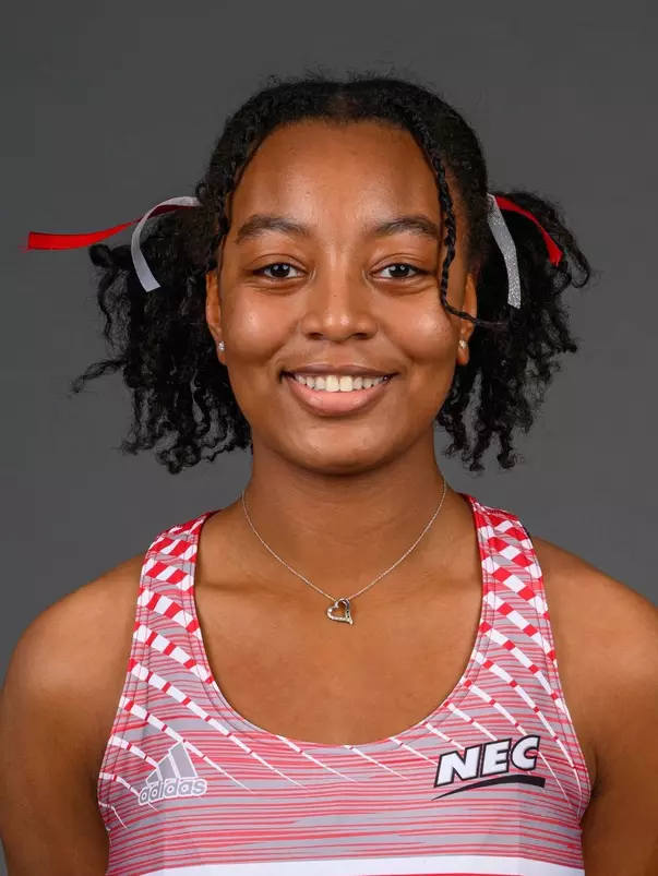 Ariyana Jackson. The SHU Track team photos taken at the Martire Center for the Liberal Arts, Sacred Heart University, Fairfield, CT. Monday, January 8, 2024. Photo by: Mark F. Conrad
