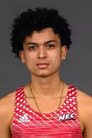 Miguel Mojica. The SHU Track team photos taken at the Martire Center for the Liberal Arts, Sacred Heart University, Fairfield, CT. Monday, January 8, 2024. Photo by: Mark F. Conrad