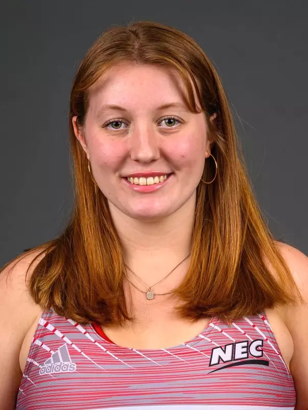 Madeline Rivard. The SHU Track team photos taken at the Martire Center for the Liberal Arts, Sacred Heart University, Fairfield, CT. Monday, January 8, 2024. Photo by: Mark F. Conrad