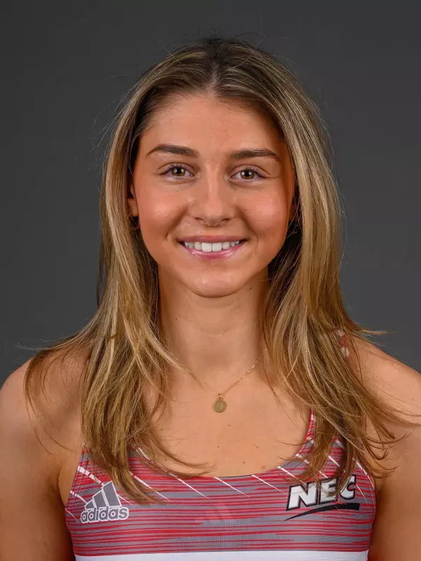 Cali Terranova. The SHU Track team photos taken at the Martire Center for the Liberal Arts, Sacred Heart University, Fairfield, CT. Monday, January 8, 2024. Photo by: Mark F. Conrad