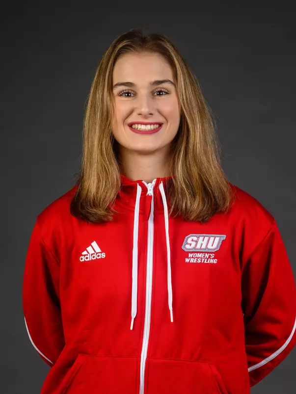 Madeline Hodges. The SHU Women's Wrestling team held their Media Day today at the Guest House, on Sacred Heart University's West Campus, Fairfield, CT. Wednesday, October 2, 2024. Photo by: Mark F. Conrad