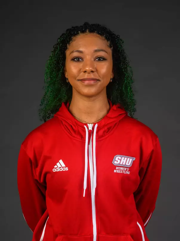 Leyla Mejia. The SHU Women's Wrestling team held their Media Day today at the Guest House, on Sacred Heart University's West Campus, Fairfield, CT. Wednesday, October 2, 2024. Photo by: Mark F. Conrad