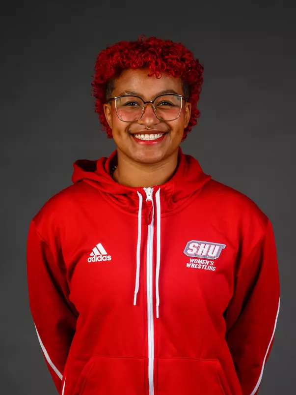 Selena Sifuentes Shaffer. The SHU Women's Wrestling team held their Media Day today at the Guest House, on Sacred Heart University's West Campus, Fairfield, CT. Wednesday, October 2, 2024. Photo by: Mark F. Conrad