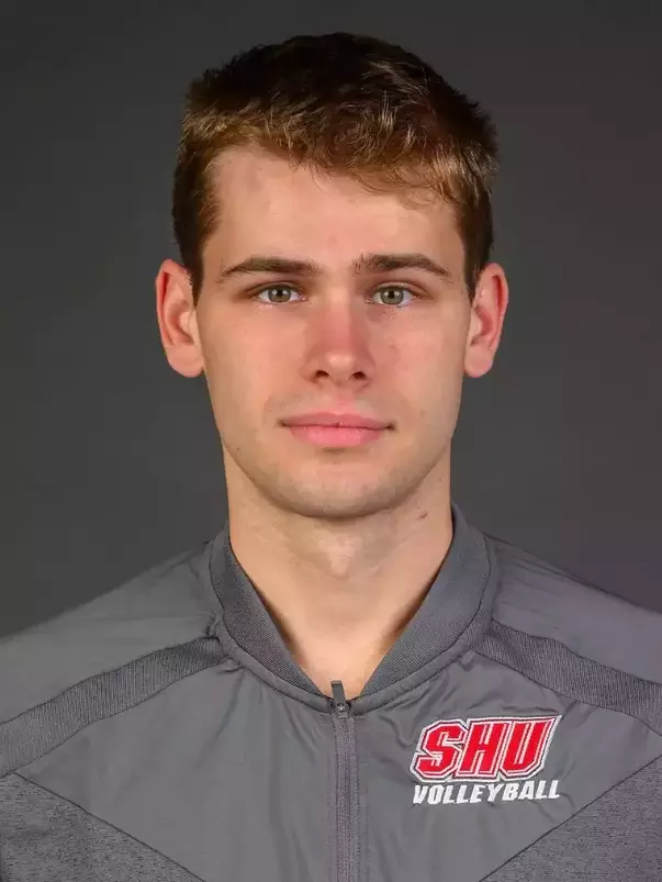 Petr Beranek. SHU Men's Volleyball team headshots taken today at the Guest House on the Sacred Heart University's West Campus, Fairfield, CT. Tuesday, October 1, 2024. Photo by: Mark F. Conrad