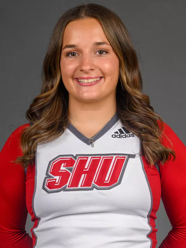 Grace Calabria. The SHU Cheerleading team's Media Day held at the Guest House on Sacred Heart University's West Campus, Fairfield, CT. Monday, August 5 2024. Photo by; Mark F. Conrad