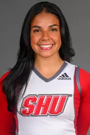Isabelle Berube. The SHU Cheerleading team's Media Day held at the Guest House on Sacred Heart University's West Campus, Fairfield, CT. Monday, August 5 2024. Photo by; Mark F. Conrad
