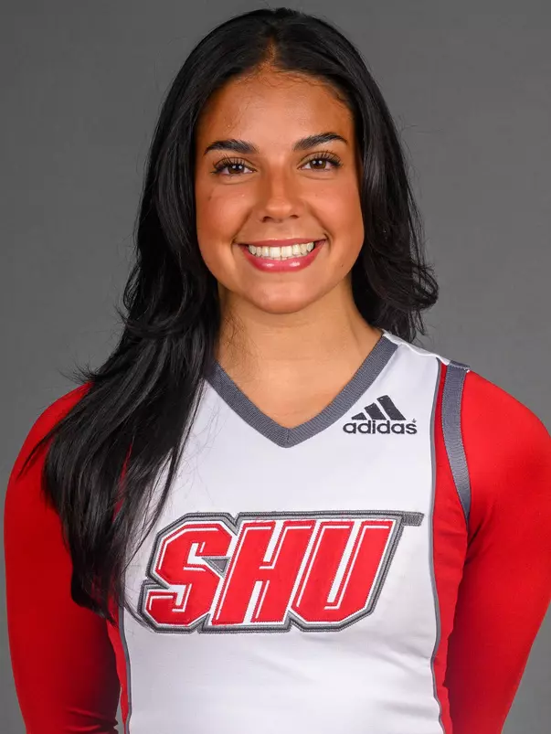 Isabelle Berube. The SHU Cheerleading team's Media Day held at the Guest House on Sacred Heart University's West Campus, Fairfield, CT. Monday, August 5 2024. Photo by; Mark F. Conrad