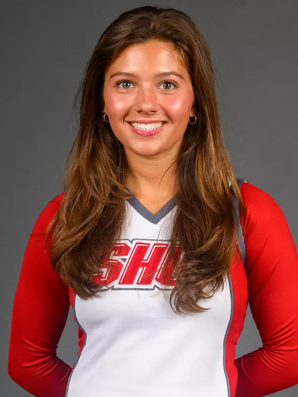 Marina Giammattei. The SHU Cheerleading team's Media Day held at the Guest House on Sacred Heart University's West Campus, Fairfield, CT. Monday, August 5 2024. Photo by; Mark F. Conrad