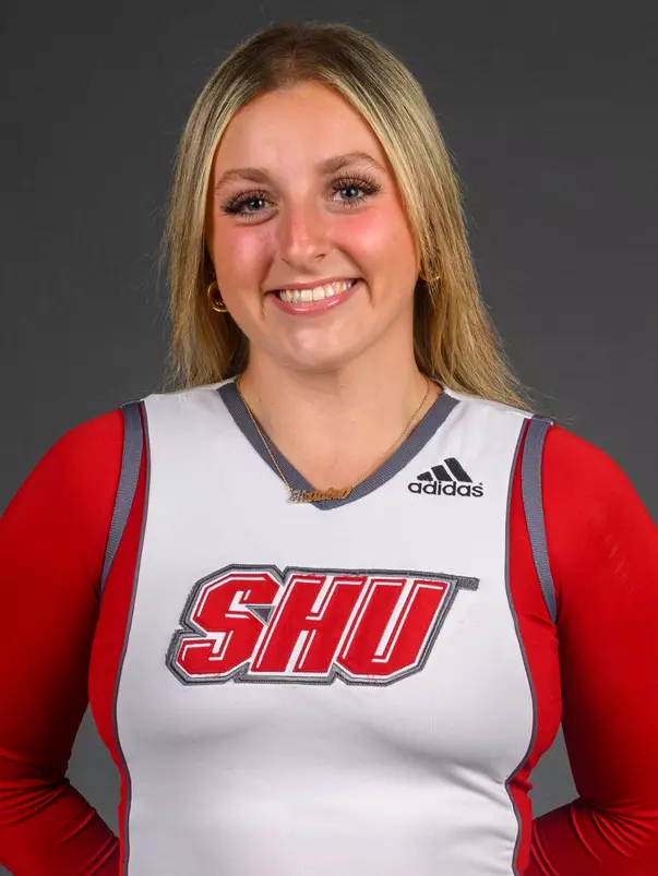 Natalie Scanlon. The SHU Cheerleading team's Media Day held at the Guest House on Sacred Heart University's West Campus, Fairfield, CT. Monday, August 5 2024. Photo by; Mark F. Conrad