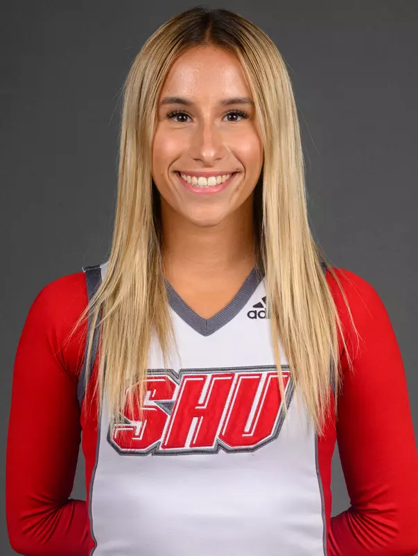 Victoria Typrowicz. The SHU Cheerleading team's Media Day held at the Guest House on Sacred Heart University's West Campus, Fairfield, CT. Monday, August 5 2024. Photo by; Mark F. Conrad