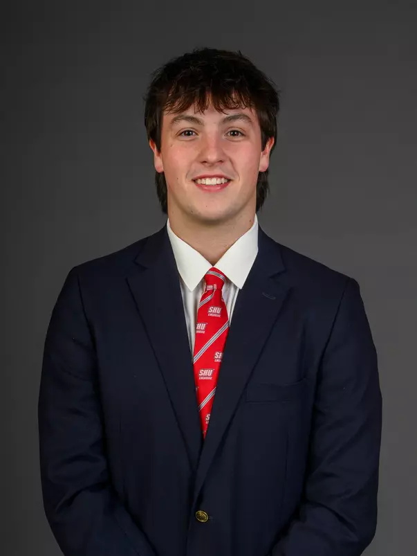 Aiden Fletcher. The SHU Men's Lacrosse team held their Media Day at the Guest House on Sacred Heart University's West Campus, Fairfield, CT. Monday, December 9, 2024. Photo by: Mark F. Conrad