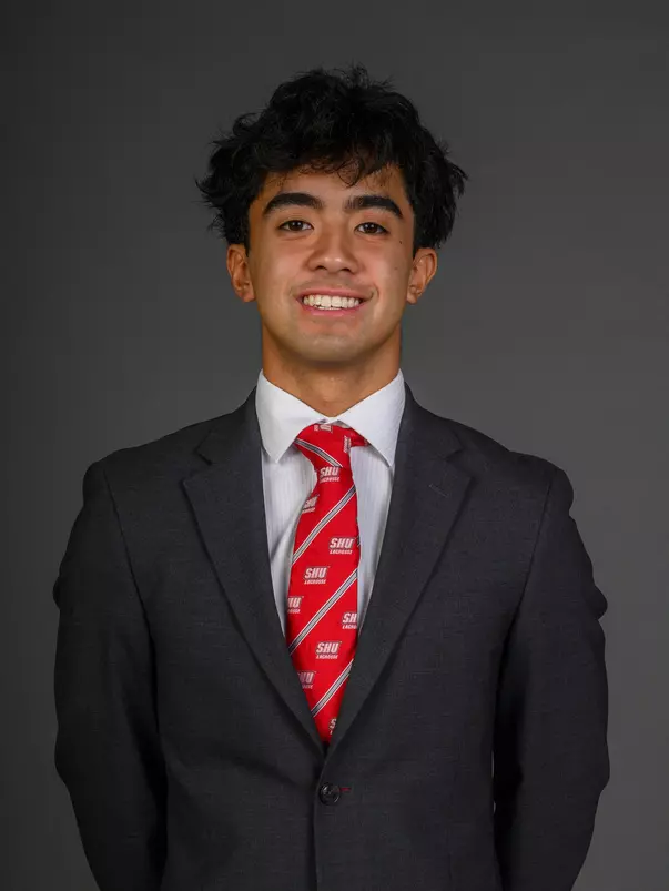 Mason Mac. The SHU Men's Lacrosse team held their Media Day at the Guest House on Sacred Heart University's West Campus, Fairfield, CT. Monday, December 9, 2024. Photo by: Mark F. Conrad