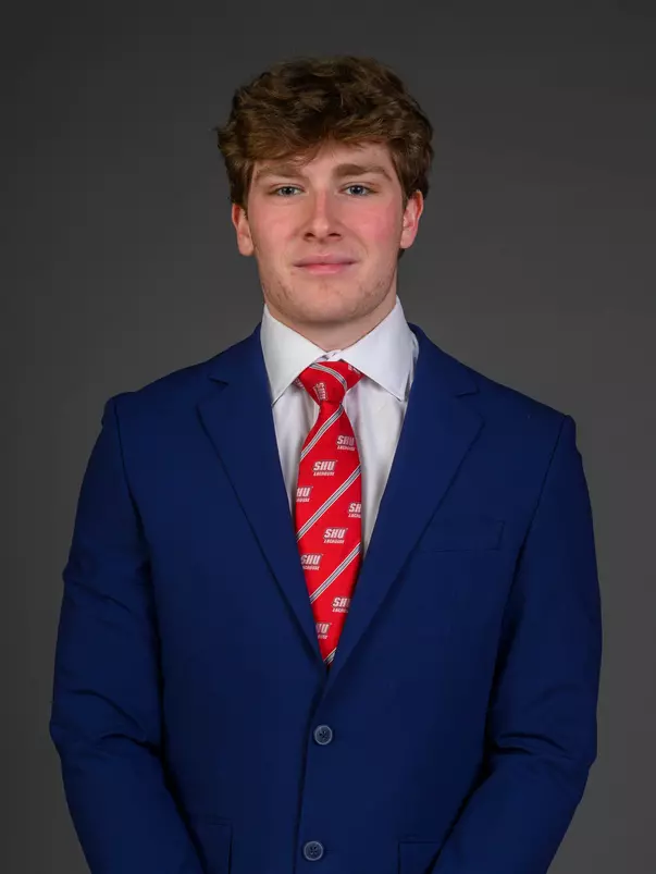 Will Masterson. The SHU Men's Lacrosse team held their Media Day at the Guest House on Sacred Heart University's West Campus, Fairfield, CT. Monday, December 9, 2024. Photo by: Mark F. Conrad