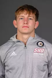Will Schmitt. The SHU Men's Volleyball, Women and Men's Wrestling, and Dance teams held their Media Days today at the William Pitt Center, Sacred Heart Universary, Fairfield CT. Sunday, September 28, 2025. Photo by: Mark F. Conrad
