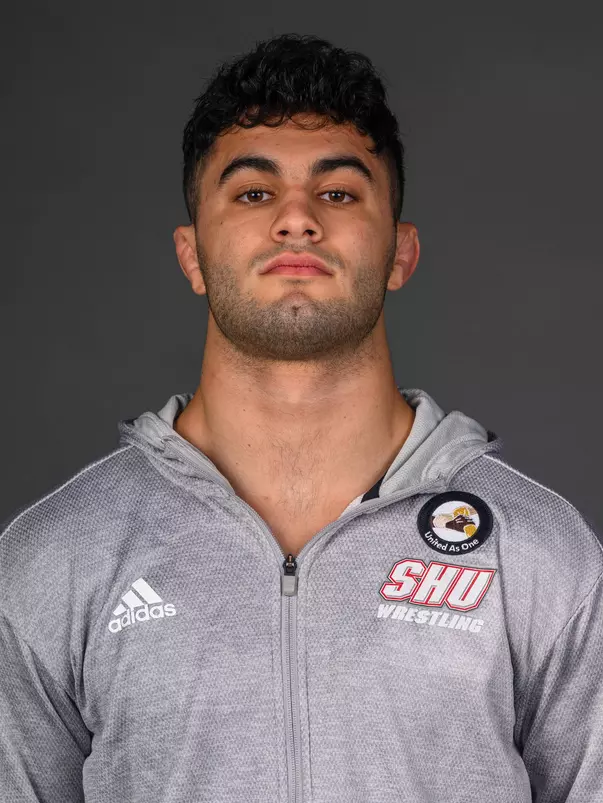 Calvin Pineda. The SHU Men's Volleyball, Women and Men's Wrestling, and Dance teams held their Media Days today at the William Pitt Center, Sacred Heart Universary, Fairfield CT. Sunday, September 28, 2025. Photo by: Mark F. Conrad