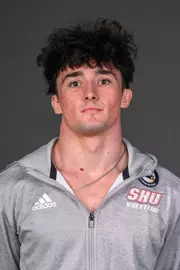 Caden Smith. The SHU Men's Volleyball, Women and Men's Wrestling, and Dance teams held their Media Days today at the William Pitt Center, Sacred Heart Universary, Fairfield CT. Sunday, September 28, 2025. Photo by: Mark F. Conrad