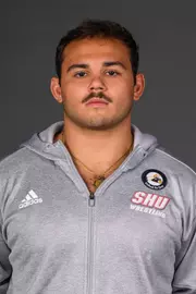 Frank Romeo. The SHU Men's Volleyball, Women and Men's Wrestling, and Dance teams held their Media Days today at the William Pitt Center, Sacred Heart Universary, Fairfield CT. Sunday, September 28, 2025. Photo by: Mark F. Conrad