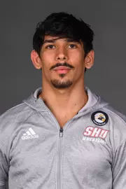 Jake Samuels. The SHU Men's Volleyball, Women and Men's Wrestling, and Dance teams held their Media Days today at the William Pitt Center, Sacred Heart Universary, Fairfield CT. Sunday, September 28, 2025. Photo by: Mark F. Conrad