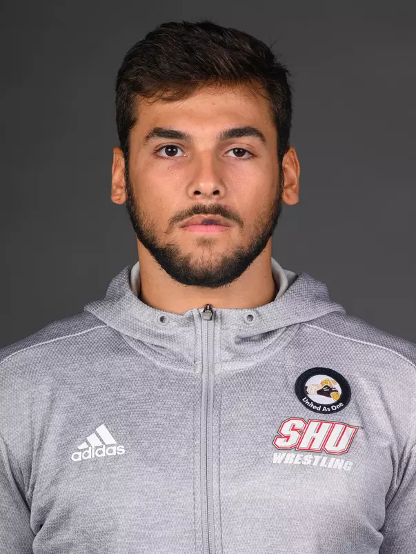 Michael Molina. The SHU Men's Volleyball, Women and Men's Wrestling, and Dance teams held their Media Days today at the William Pitt Center, Sacred Heart Universary, Fairfield CT. Sunday, September 28, 2025. Photo by: Mark F. Conrad