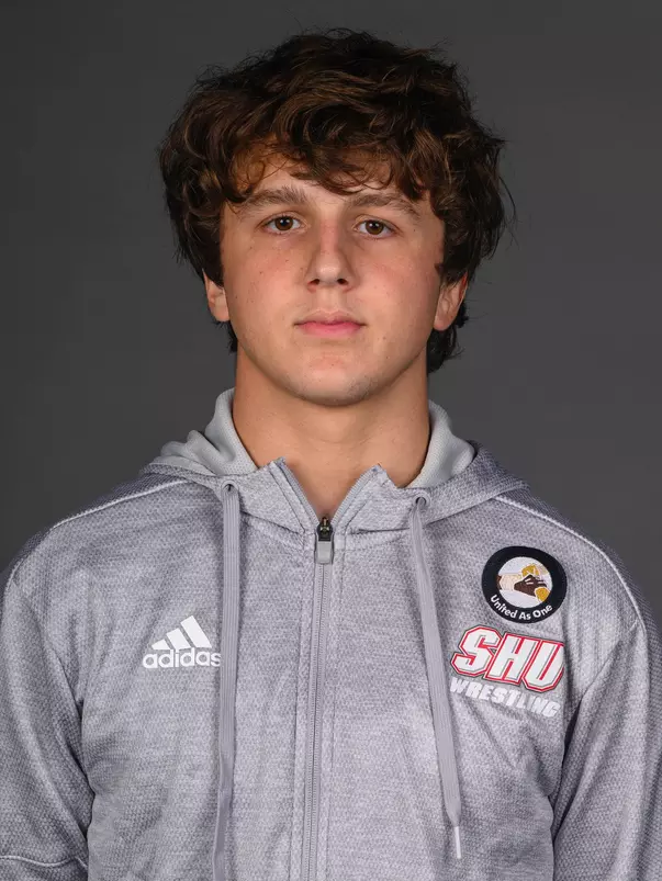 Tyler Hildebrandt. The SHU Men's Volleyball, Women and Men's Wrestling, and Dance teams held their Media Days today at the William Pitt Center, Sacred Heart Universary, Fairfield CT. Sunday, September 28, 2025. Photo by: Mark F. Conrad