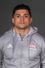 Chris DeLena. The SHU Men's Volleyball, Women and Men's Wrestling, and Dance teams held their Media Days today at the William Pitt Center, Sacred Heart Universary, Fairfield CT. Sunday, September 28, 2025. Photo by: Mark F. Conrad