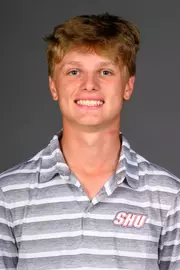 Quin Adams. Men's Basketball, Men's Golf and the Cheerleading team held their Media Day today at the Pitt Center, Sacred Heart University, Fairfield, CT. Thursday, August 28, 2025. Photo by: Mark F. Conrad
